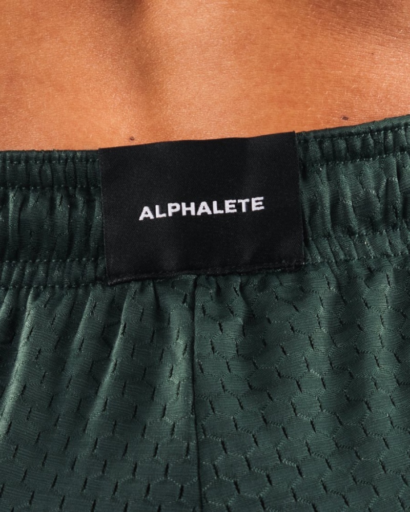 Short Alphalete Signature Mesh Corta 4" Evergreen Femme | UWD-97431896