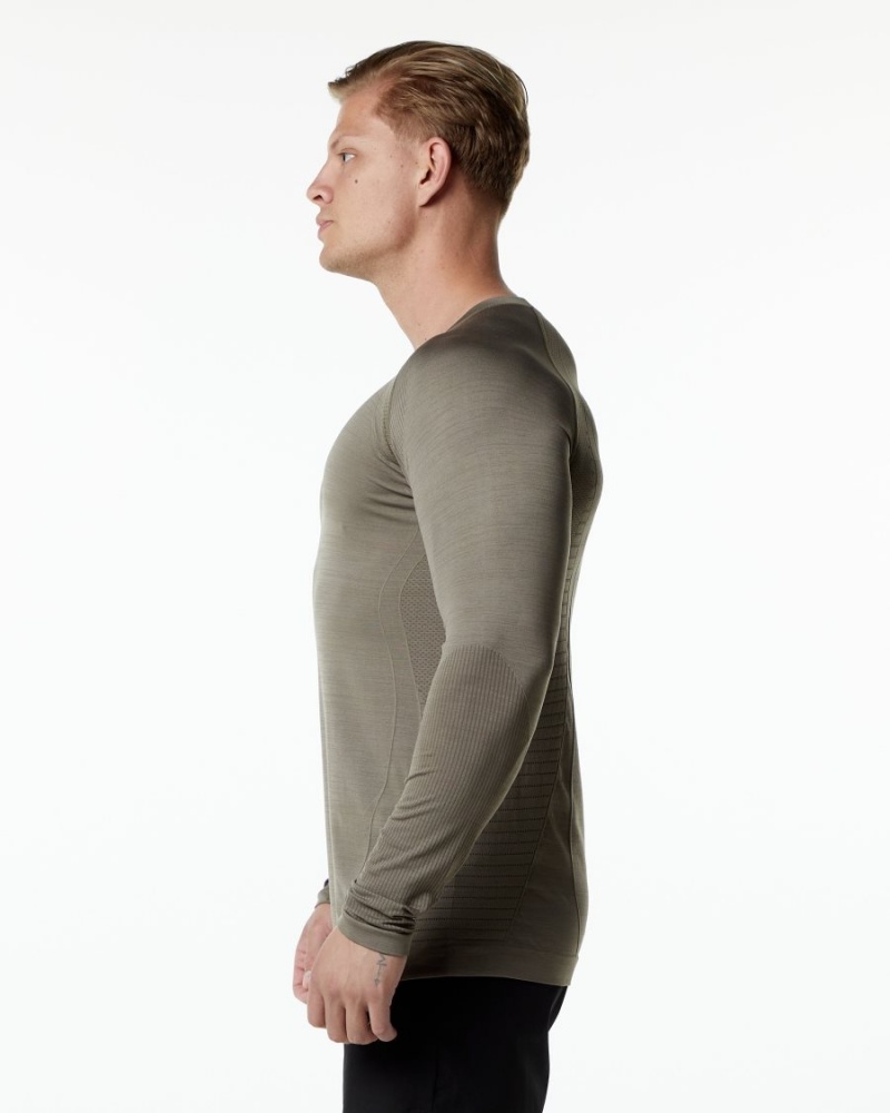 Chemises Alphalete Ozone LS Tee Cedar Homme | ADH-92662593