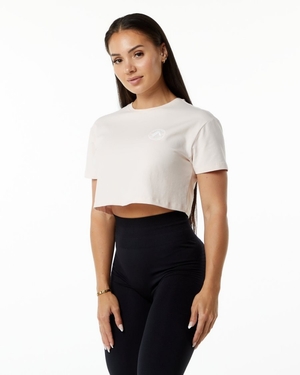 Chemises Alphalete Dynasty Crop Blush Femme | ZCW-14171575