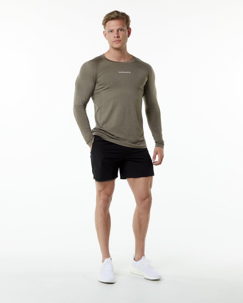 Chemises Alphalete Ozone LS Tee Cedar Homme | ADH-92662593