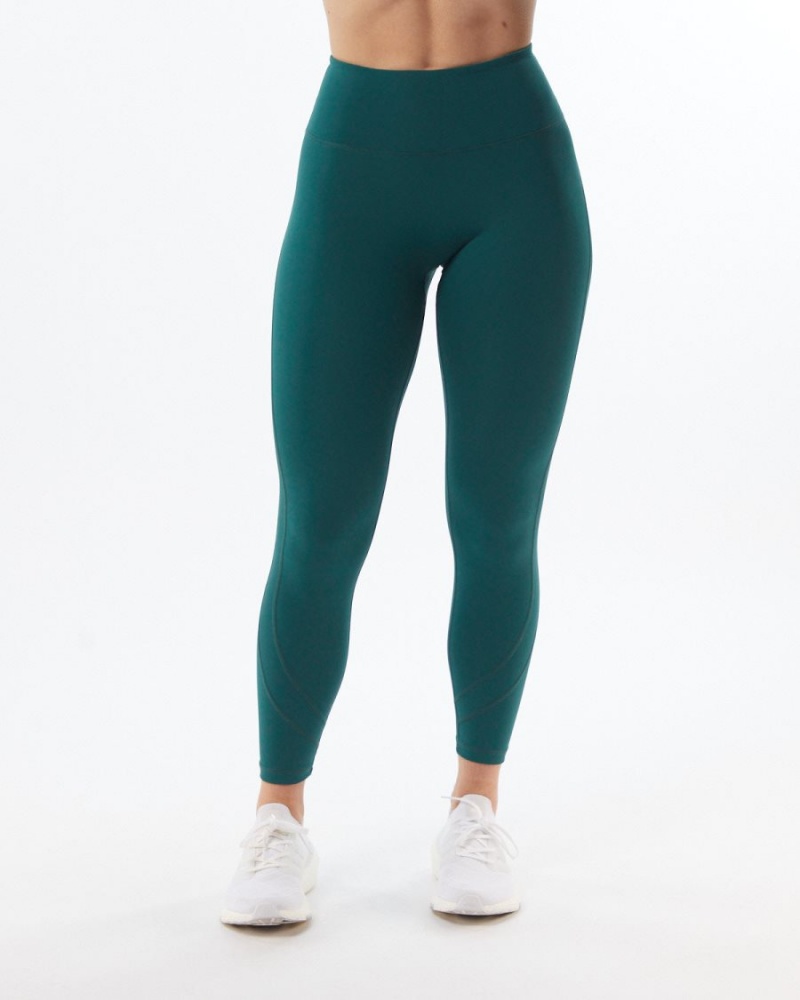 Leggings Alphalete Pulse Surge Legging Velvet Teal Femme | XVT-76133721