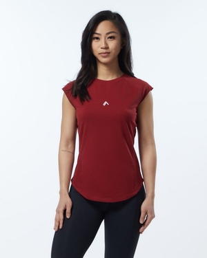 Chemises Alphalete Velocity Tee Rouge Femme | FLL-58221978