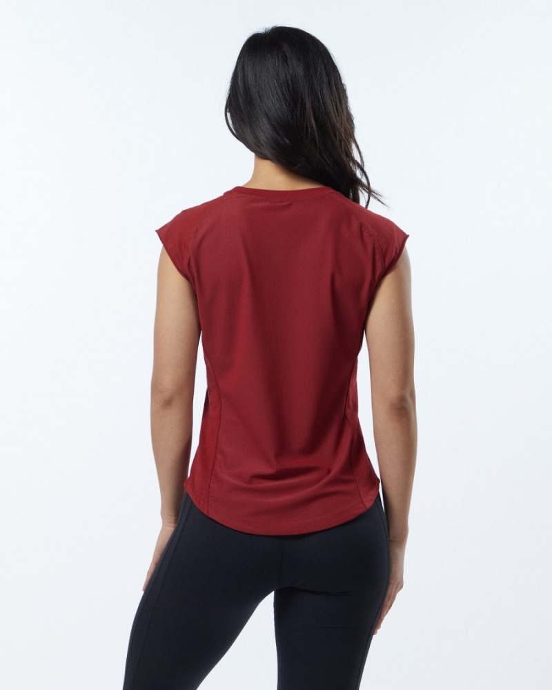 Chemises Alphalete Velocity Tee Rouge Femme | FLL-58221978