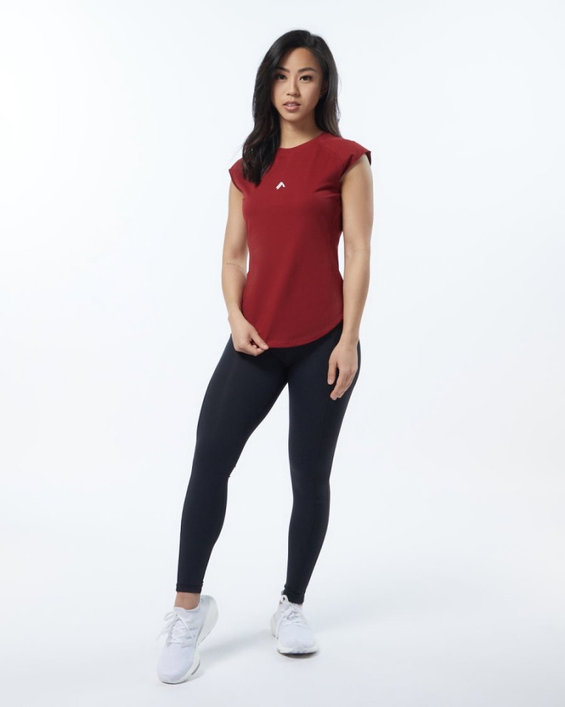 Chemises Alphalete Velocity Tee Rouge Femme | FLL-58221978