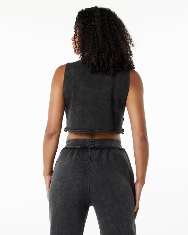 Debardeur Alphalete Very Terry Crop Cutoff Onyx Femme | OHP-18703761