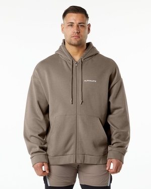 Vestes Alphalete Classiche Full-Zip Jacket Mocha Homme | DVB-98438800