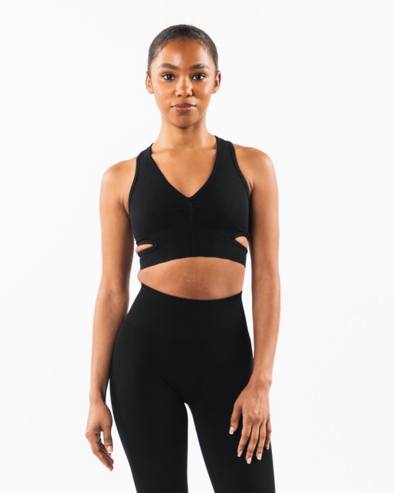 Soutien Gorge Sport Alphalete Stratus Bra Noir Femme | AGN-49641184