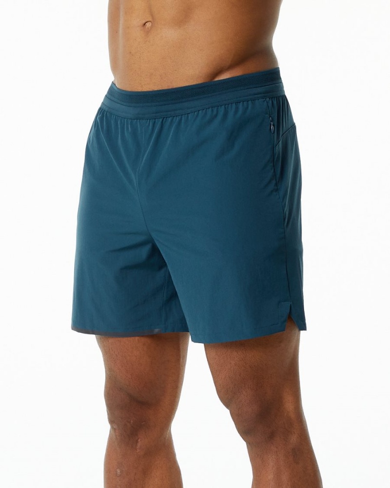 Short Alphalete Studio Corta 6" Bleu Foncé Homme | QVK-85270802