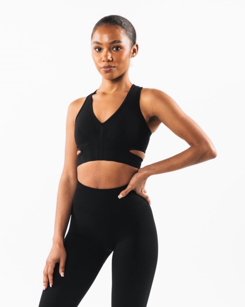 Soutien Gorge Sport Alphalete Stratus Bra Noir Femme | AGN-49641184