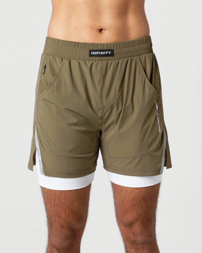 Short Alphalete Infinity Speed Corta 5.5" Willow Homme | OAQ-39806841