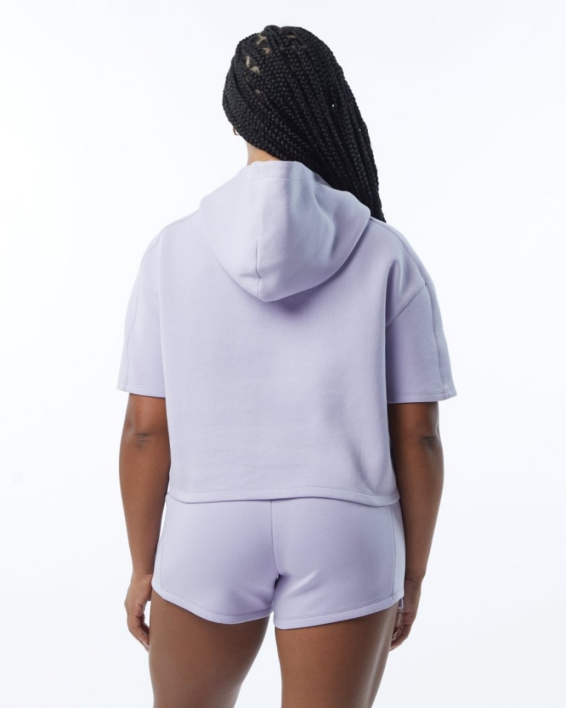 Sweat a Capuche Alphalete ELMTS Half Sleeve Hoodie Lilac Femme | FFX-28379216