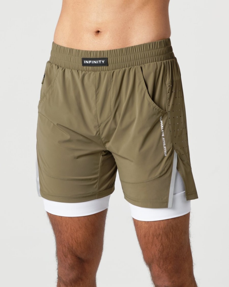 Short Alphalete Infinity Speed Corta 5.5" Willow Homme | OAQ-39806841