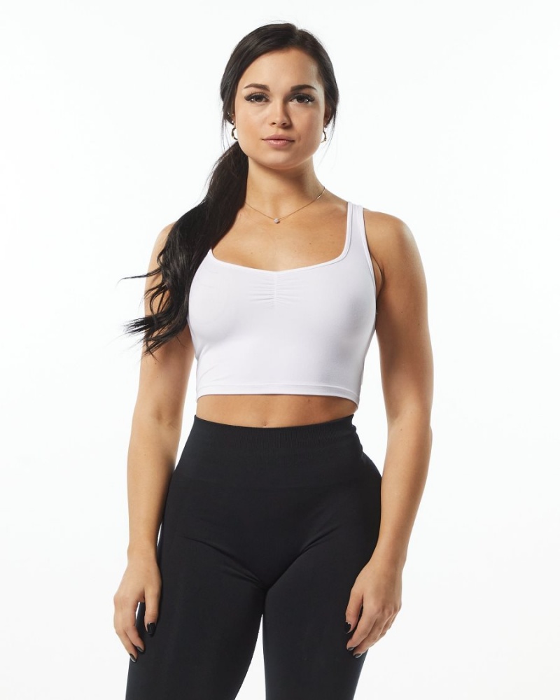 Debardeur Alphalete Ultrasoft Square Neck Tank Blanche Femme | SGV-01216812