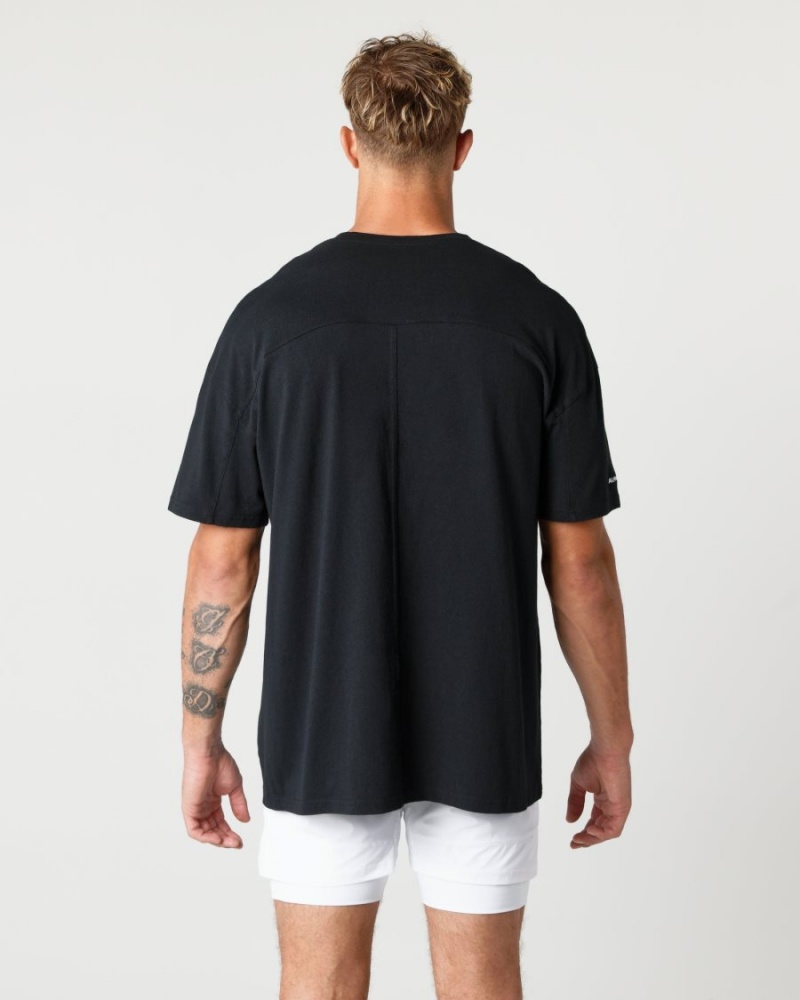 Chemises Alphalete Heavy Coton Core Tee Noir Homme | OFV-59649541