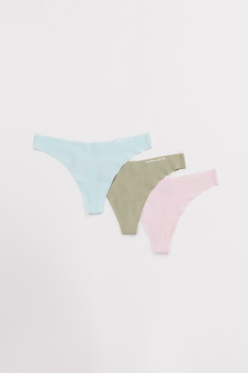 Sous Vêtement Alphalete Seamless Lanières 3pk Bleu Vert Rose Femme | XQZ-71235421