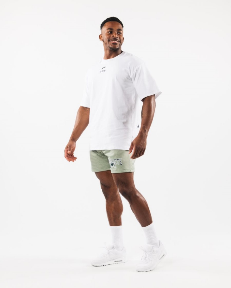 Short Alphalete Wolf Head Mesh Corta 6" Sage Homme | UUW-42664550