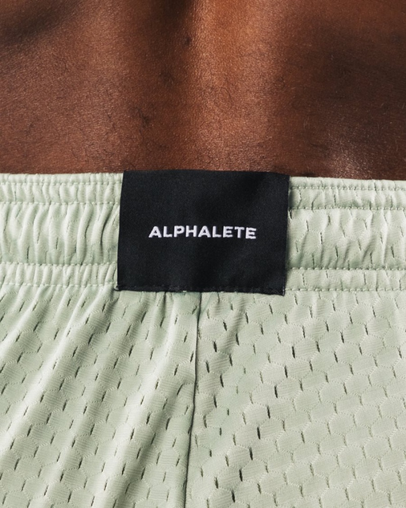 Short Alphalete Wolf Head Mesh Corta 6" Sage Homme | UUW-42664550