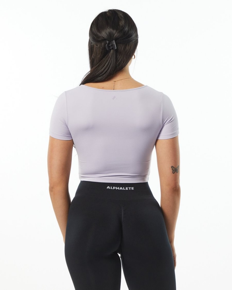 Chemises Alphalete Ultrasoft Pinnacle Tee Lilac Femme | NLN-94051092