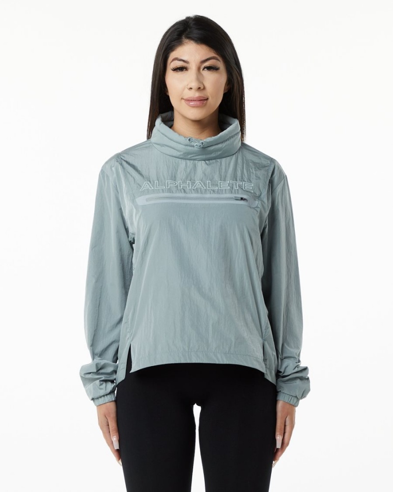 Vestes Alphalete Endure Pullover Bleu Femme | UJO-03436561