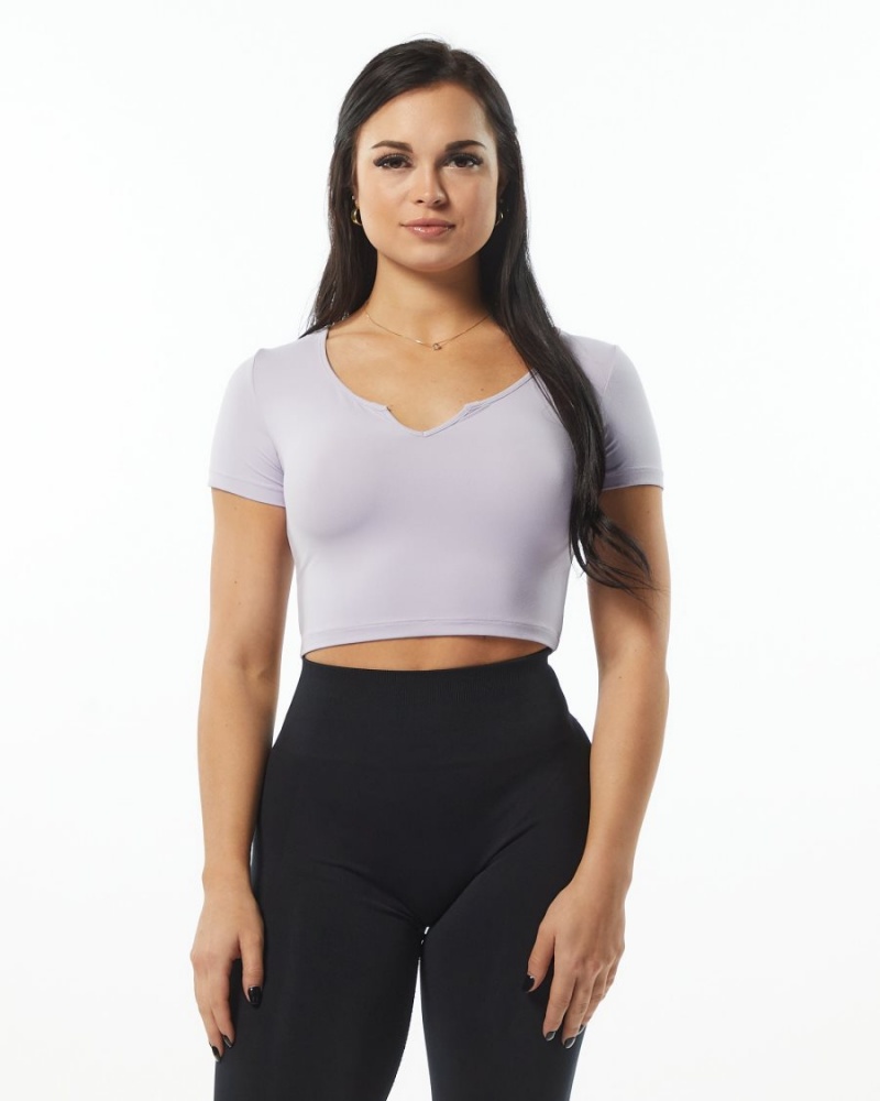 Chemises Alphalete Ultrasoft Pinnacle Tee Lilac Femme | NLN-94051092