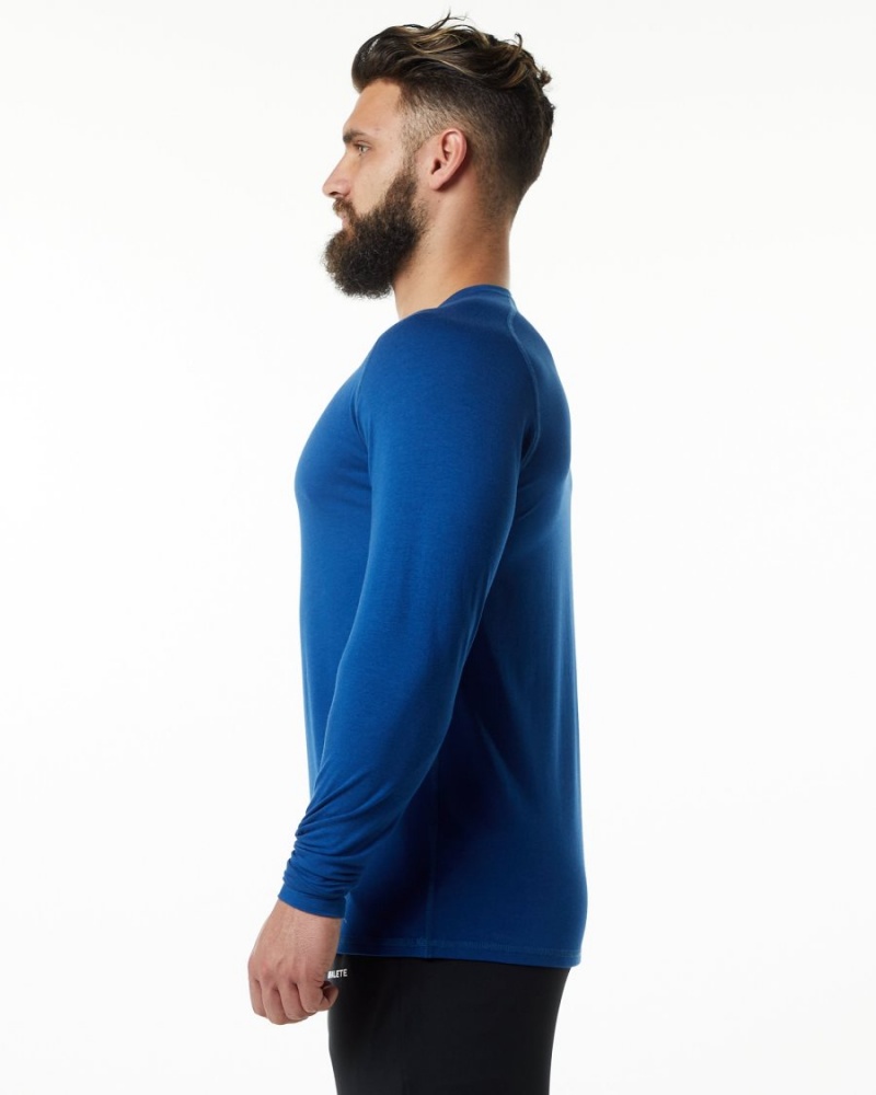 Chemises Alphalete Evo Epaulette Tee Bleu Homme | WEL-77641654