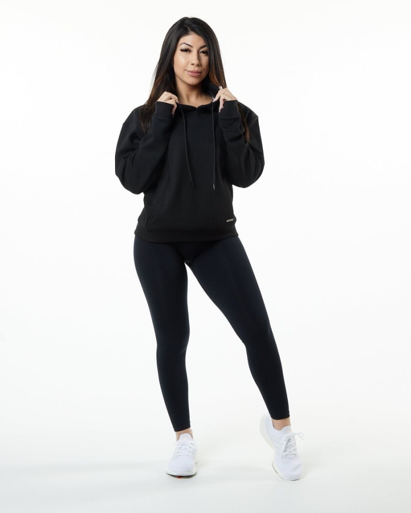 Sweat a Capuche Alphalete Monarch Hoodie Noir Femme | RBX-18906649