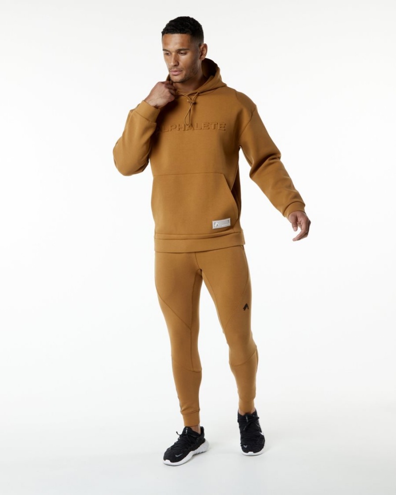 Sweat a Capuche Alphalete ELMTS Hoodie Almond Homme | ABC-29330656