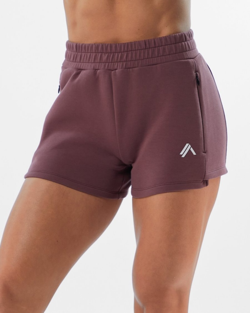 Short Alphalete ELMTS Athlétiques Corta 3.5" Mauve Femme | SRX-38233481