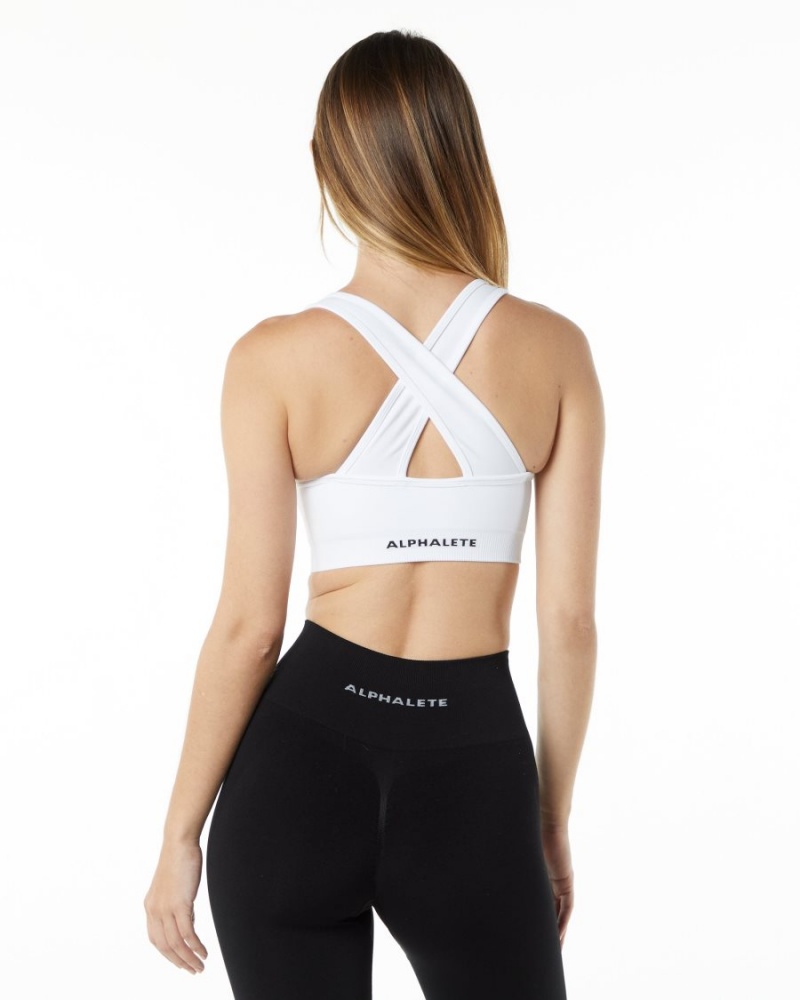 Soutien Gorge Sport Alphalete Amplify Bra Blanche Femme | KGF-26150651