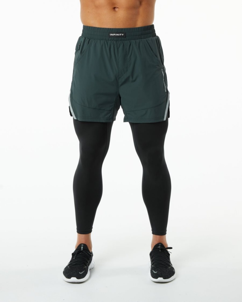 Short Alphalete Infinity 2-in-1 Speed Corta 5.5" Vert Homme | RNZ-31082178