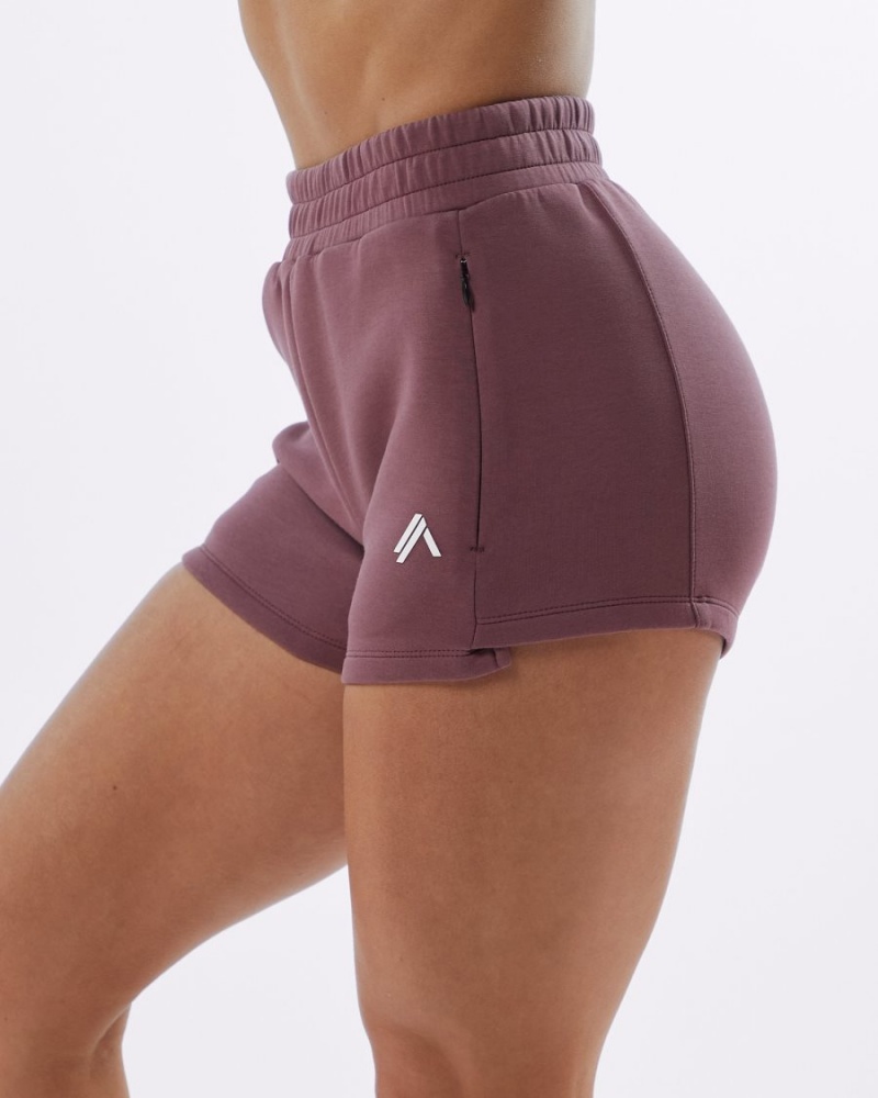 Short Alphalete ELMTS Athlétiques Corta 3.5" Mauve Femme | SRX-38233481