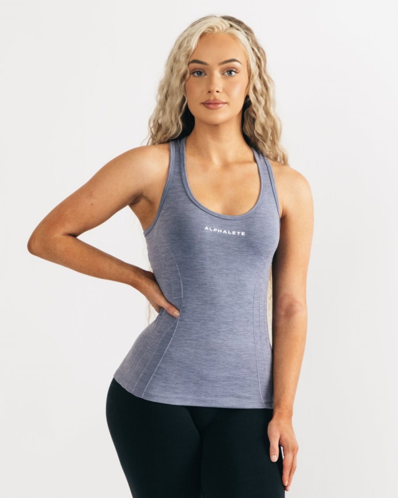 Debardeur Alphalete Seamless Tank Bleu Femme | NCU-16405860