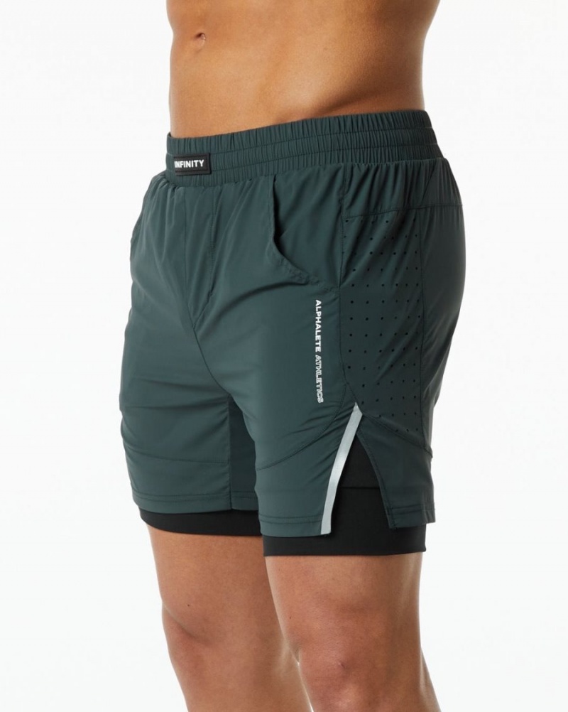 Short Alphalete Infinity Speed Corta 5.5" Vert Homme | MUA-29396814