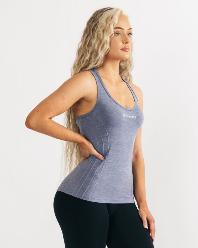 Debardeur Alphalete Seamless Tank Bleu Femme | NCU-16405860