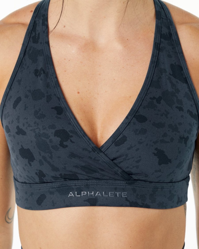 Soutien Gorge Sport Alphalete Surface Wrap Bra Bleu Femme | BMB-91888513