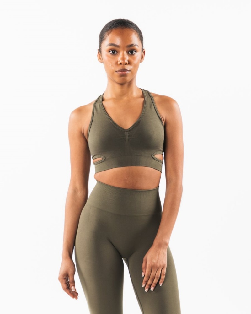 Soutien Gorge Sport Alphalete Stratus Bra Oak Femme | RFQ-53796109