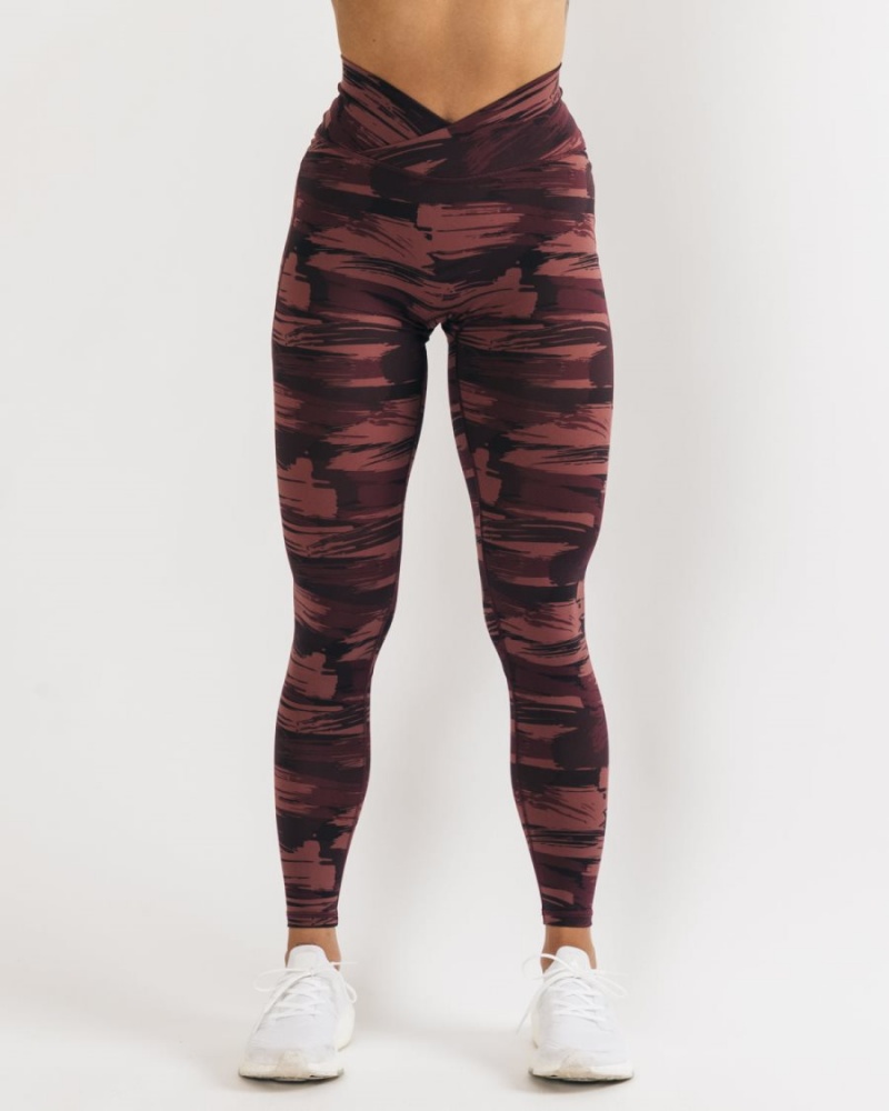 Leggings Alphalete Surface Power Legging Bordeaux Camouflage Femme | COQ-54455647