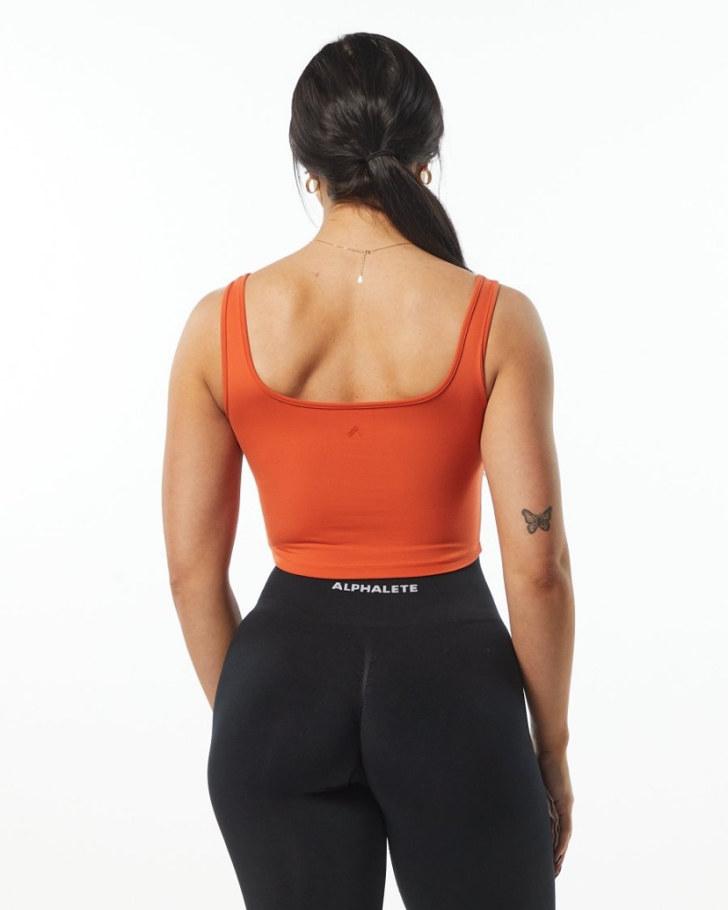 Debardeur Alphalete Ultrasoft Square Neck Tank Orange Femme | KIT-82260679