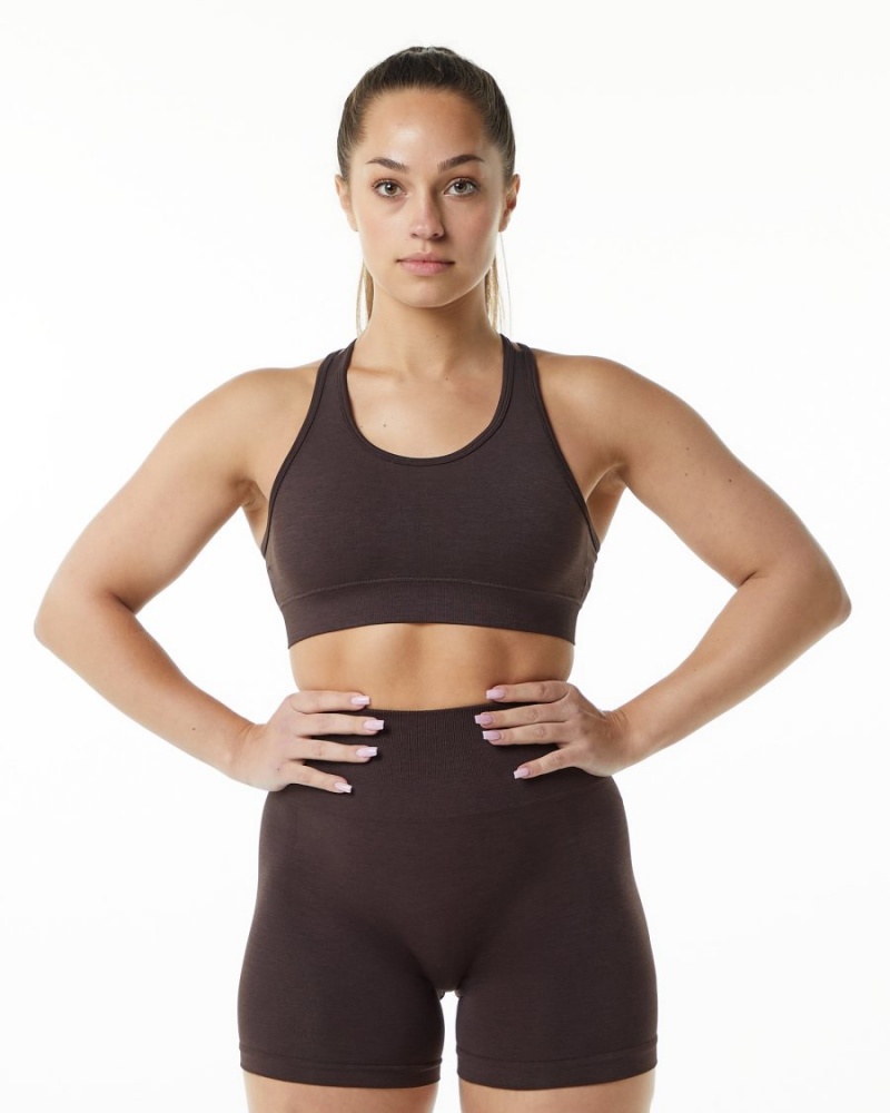 Soutien Gorge Sport Alphalete Revival Bra Chocolat Femme | QYK-01570870