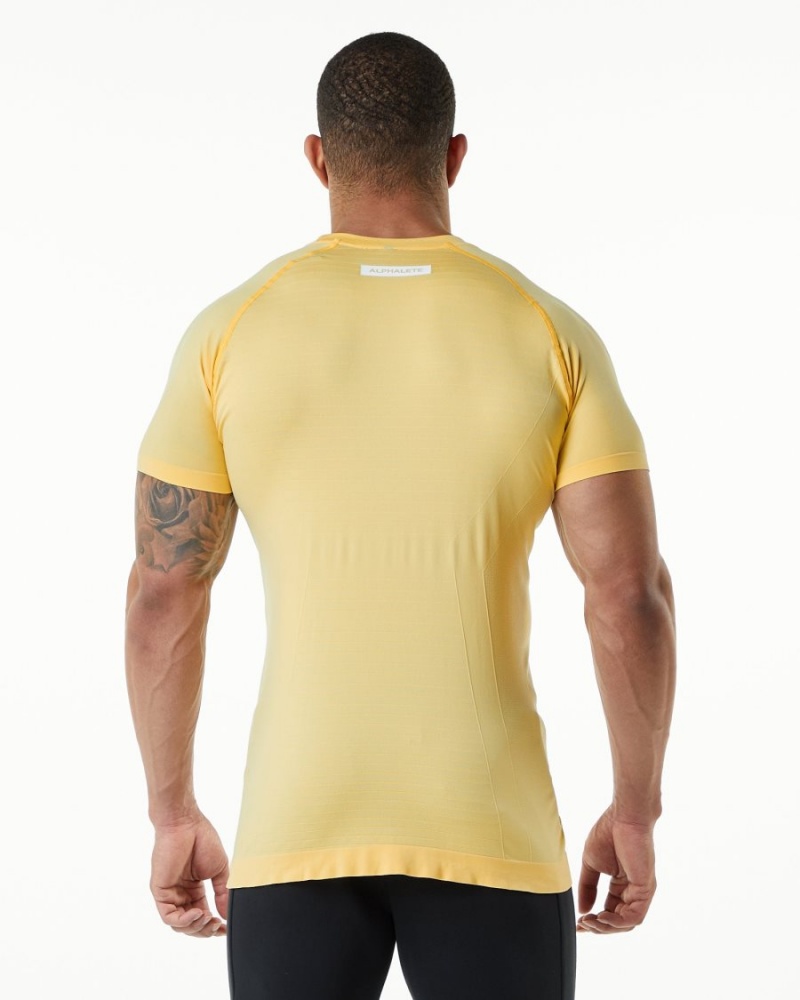 Chemises Alphalete Hero Tee Faded Honey Homme | CWQ-55341189