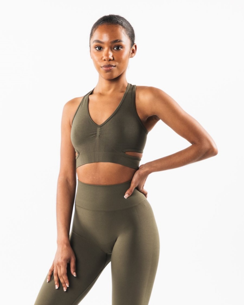 Soutien Gorge Sport Alphalete Stratus Bra Oak Femme | RFQ-53796109