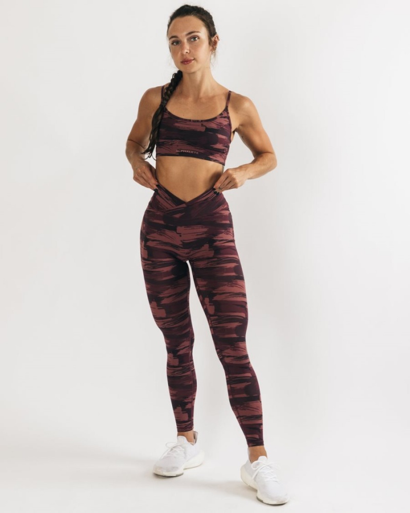 Leggings Alphalete Surface Power Legging Bordeaux Camouflage Femme | COQ-54455647