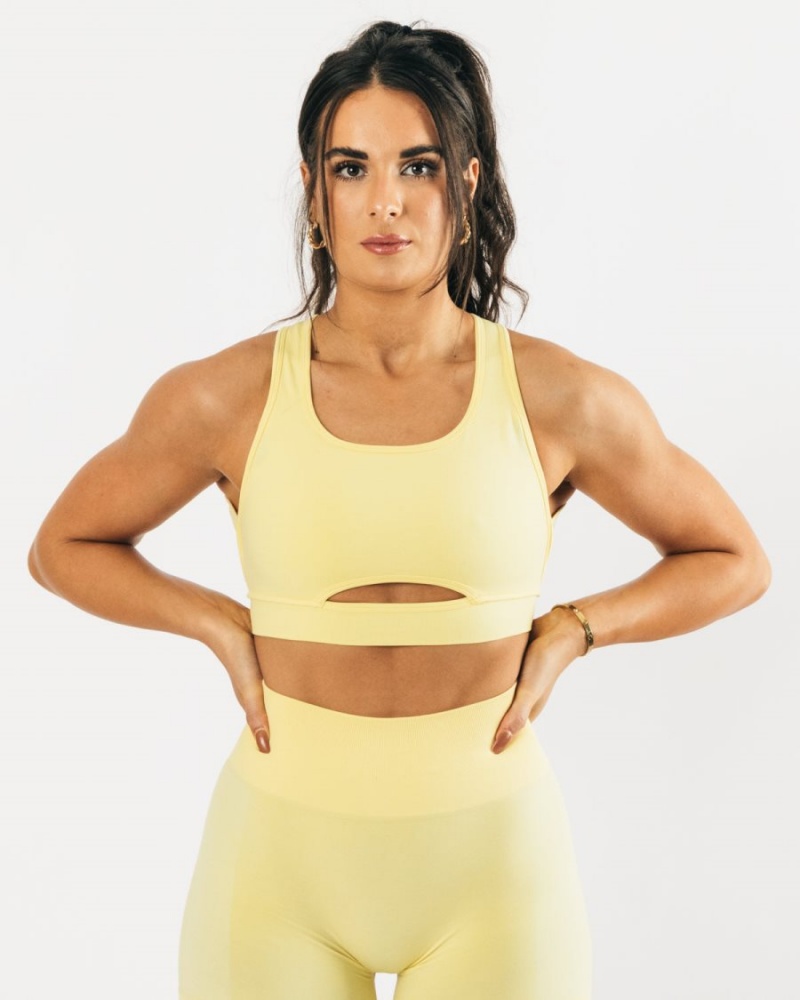 Soutien Gorge Sport Alphalete Trinity Bra Lemonade Femme | BQT-94424603