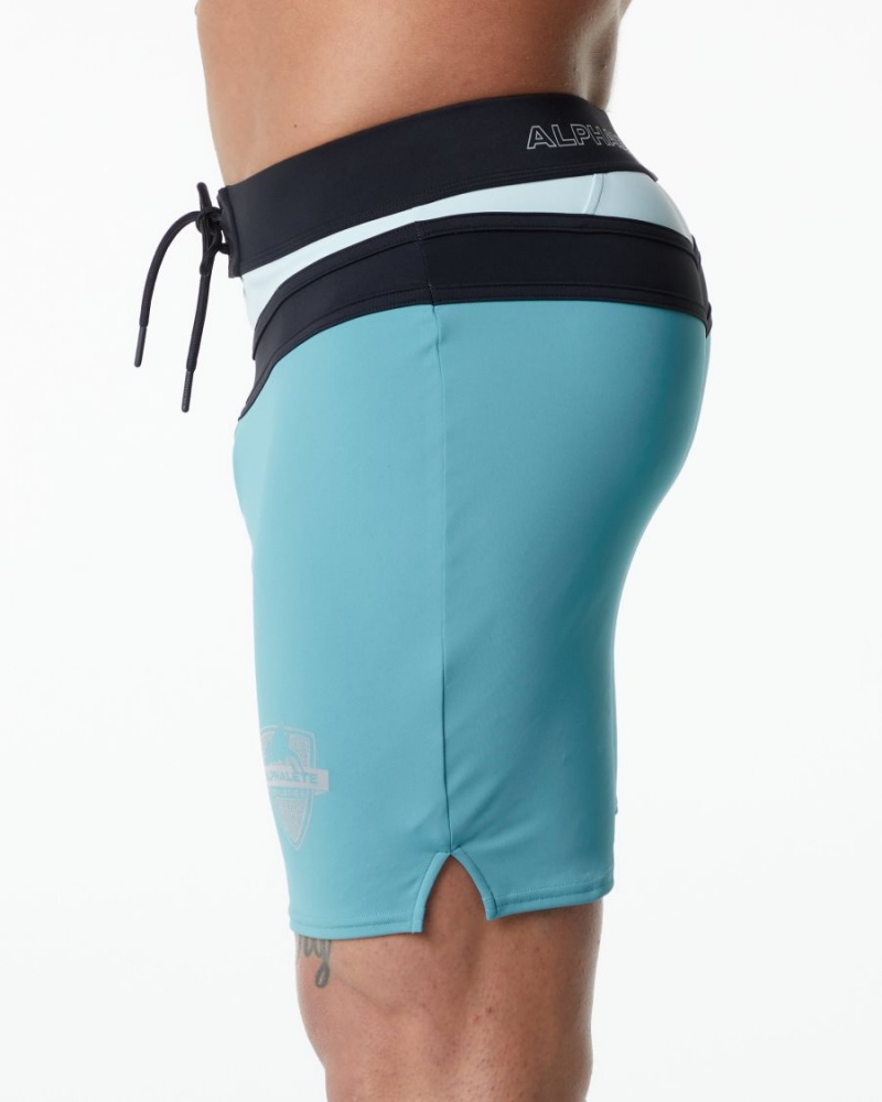 Shorts De Bain Alphalete Trident Competition Corta Teal Homme | DFG-37662698