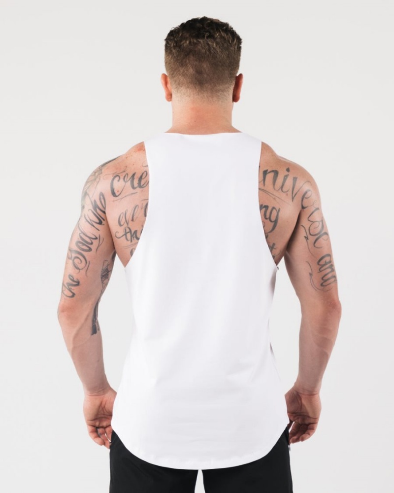 Debardeur Alphalete AA Raw Cut Tank Blanche Homme | KED-43476474