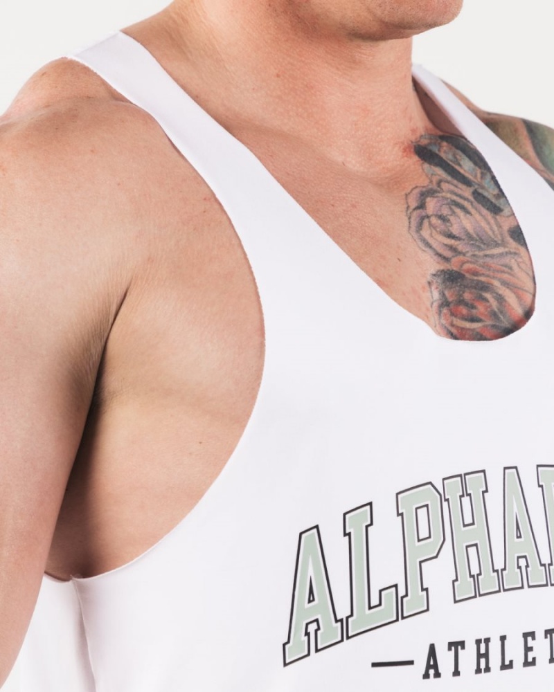 Debardeur Alphalete AA Raw Cut Tank Blanche Homme | KED-43476474