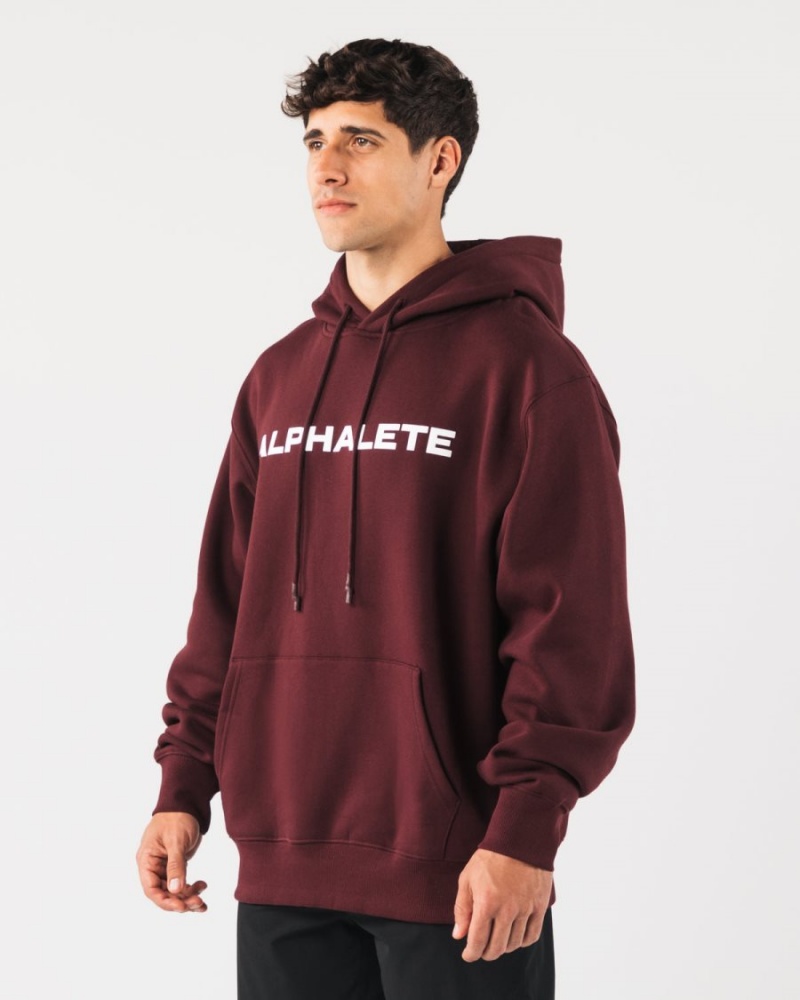 Sweat a Capuche Alphalete Core Hoodie Sangria Homme | YUI-13353033