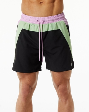 Shorts De Bain Alphalete Swim Trunk 5.5" Vert Noir Homme | TTA-45803617