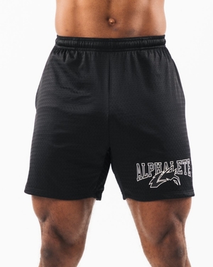 Short Alphalete Wolf Head Mesh Corta 6" Noir Homme | ZTH-35855728