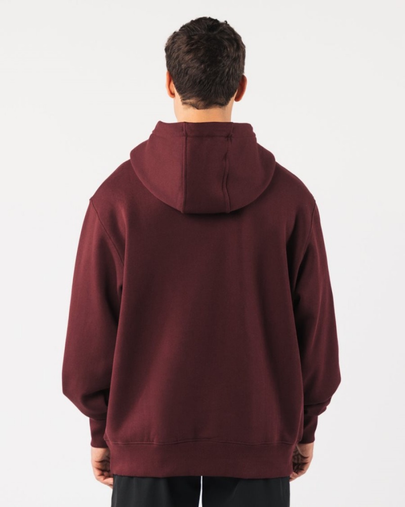 Sweat a Capuche Alphalete Core Hoodie Sangria Homme | YUI-13353033